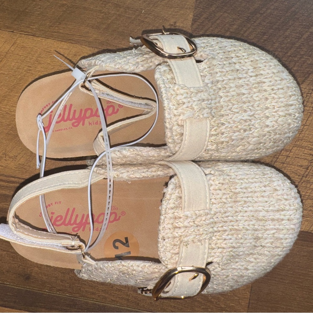 Jelly pop Girls Cream Woven Shoes - Picture 3 of 4